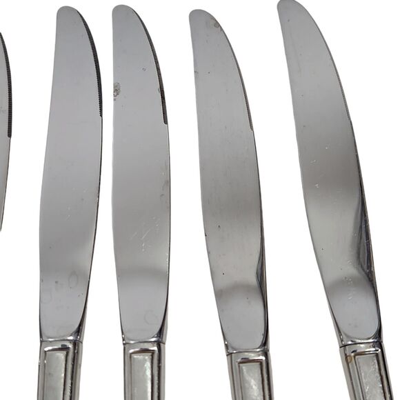 WM A ROGER' ONEIDA Ltd. SUMMER MIST AUTUMN GLOW DELUXE STAINLESS KNIVES SET OF 7 - Picture 4 of 4